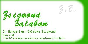 zsigmond balaban business card